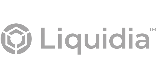 The Liquidia logo features a geometric emblem to the left of the word Liquidia in bold black font on a transparent background, reflecting innovation in pharma marketing and product launch strategies.